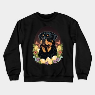 Rottweiler happy easter day Crewneck Sweatshirt